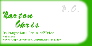 marton opris business card